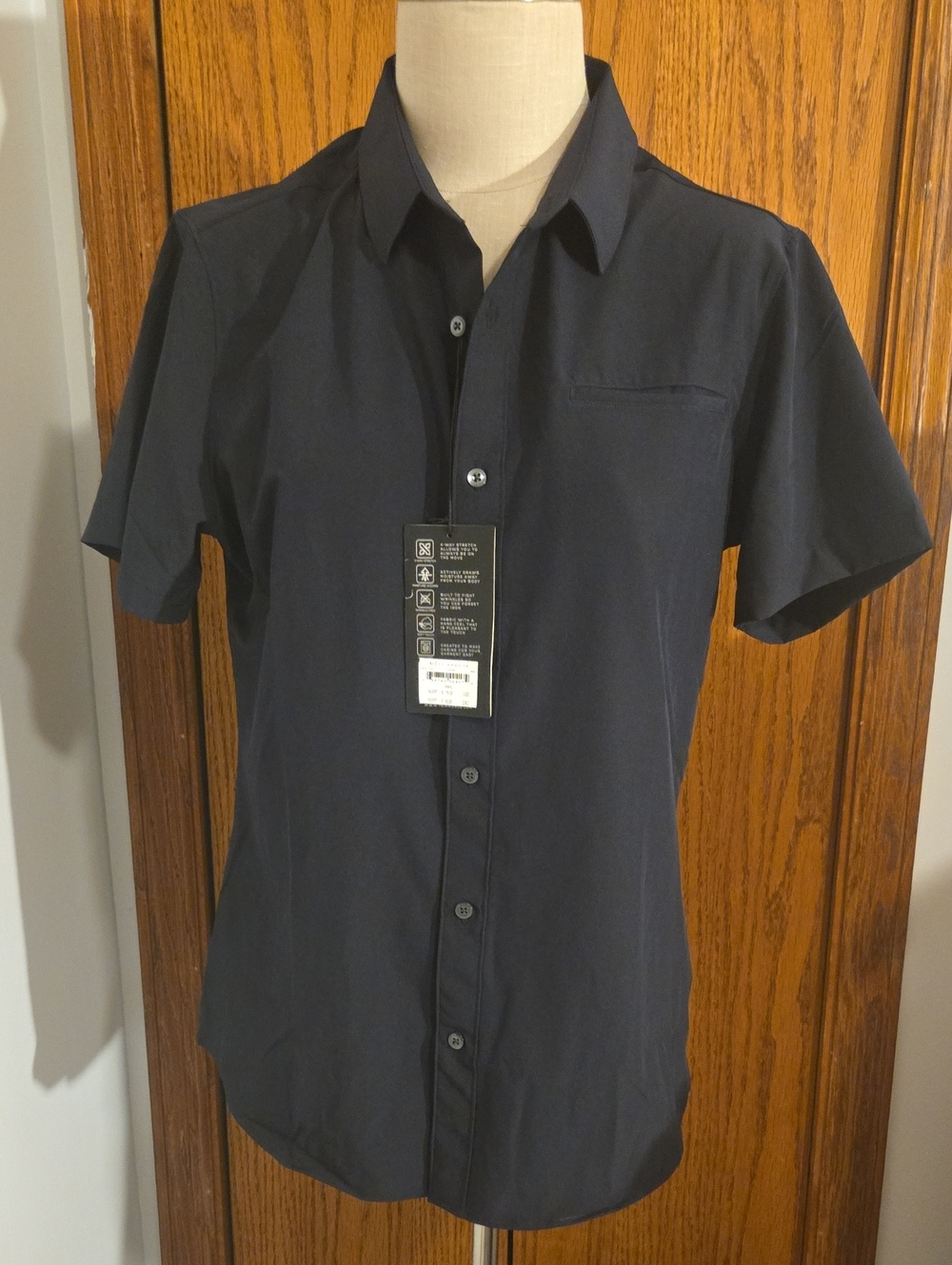 Men's 7Diamonds Short-Sleeve Navy Button-Up Shirt